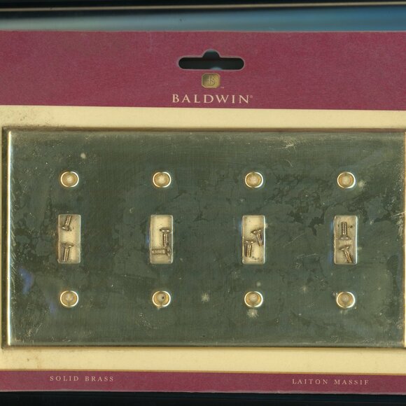 baldwin Other - Baldwin Solid Brass Durable Lacquer Finish 4 Toggle Switch plate New